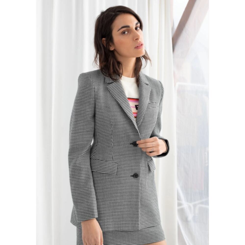 & Other Stories Houndstooth Wool Blazer size 2